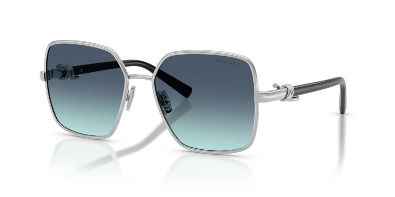 แว่นกันแดด Tiffany & Co TF3122-60019S มุมเฉียง สีเงิน สำหรับผู้หญิง