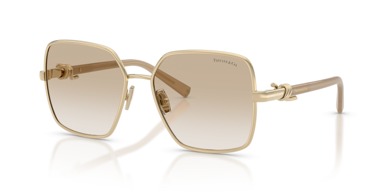 แว่นกันแดด Tiffany & Co TF3122-623911 มุมเฉียง สีทองอ่อน สำหรับผู้หญิง