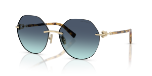 แว่นกันแดด Tiffany & Co TF3123-60219S มุมเฉียง สีทองอ่อน สำหรับผู้หญิง