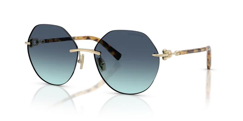 แว่นกันแดด Tiffany & Co TF3123-60219S Pale Gold Azure Gradient Blue แว่นกันแดด Tiffany & Co TF3123-60219S มุมเฉียง สีทองอ่อน สำหรับผู้หญิง