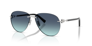 แว่นกันแดด Tiffany & Co TF3124-60019S มุมเฉียง สีเงิน สำหรับผู้ใช้ทุกเพศ