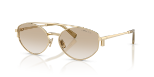 แว่นกันแดด Tiffany & Co TF3125-602111 มุมเฉียง สีทองอ่อน สำหรับผู้ใช้ทุกเพศ