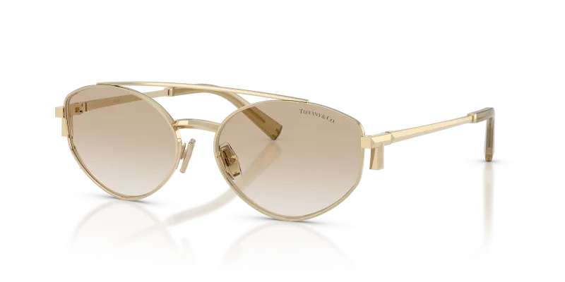 แว่นกันแดด Tiffany & Co TF3125-602111 Pale Gold Neutral Gradient Light Grey แว่นกันแดด Tiffany & Co TF3125-602111 มุมเฉียง สีทองอ่อน สำหรับผู้ใช้ทุกเพศ