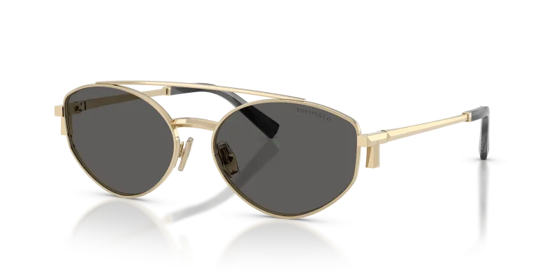 แว่นกันแดด Tiffany & Co TF3125-6216S4 Pale Gold Dark Grey แว่นกันแดด Tiffany & Co TF3125-6216S4 มุมเฉียง สีทองอ่อน สำหรับผู้ใช้ทุกเพศ