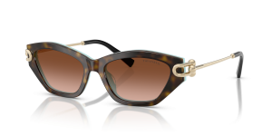แว่นกันแดด Tiffany & Co TF4231U-81343B มุมเฉียง สีฮาวานาพื้นน้ำเงิน Tiffany สำหรับผู้หญิง