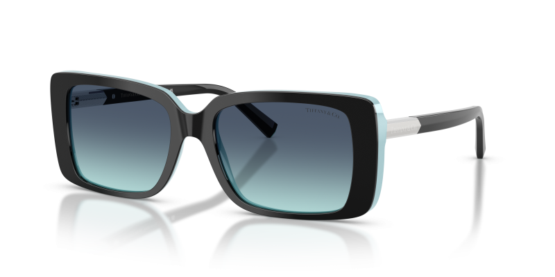 แว่นกันแดด Tiffany & Co TF4249F-80559S Black On Tiffany Blue Azure Gradient Tiffany & Co TF4249F-80559S 80559S แว่นกันแดดสีดำสลับฟ้าทิฟฟานี่ ผู้หญิง