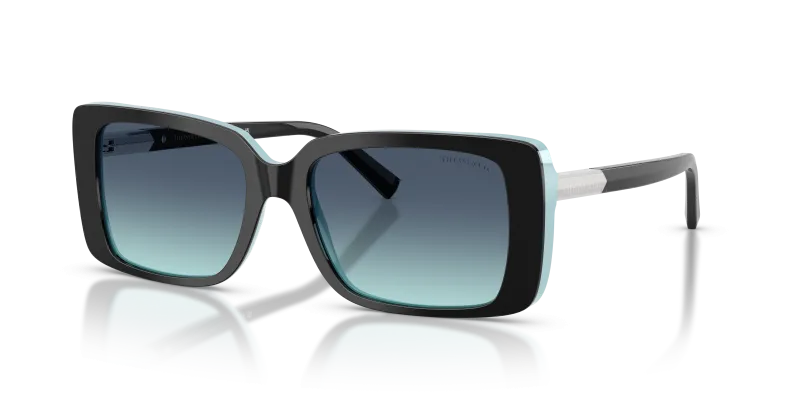 แว่นกันแดด Tiffany & Co TF4249F-80559S Black On Tiffany Blue Azure Gradient Tiffany & Co TF4249F-80559S 80559S แว่นกันแดดสีดำสลับฟ้าทิฟฟานี่ ผู้หญิง