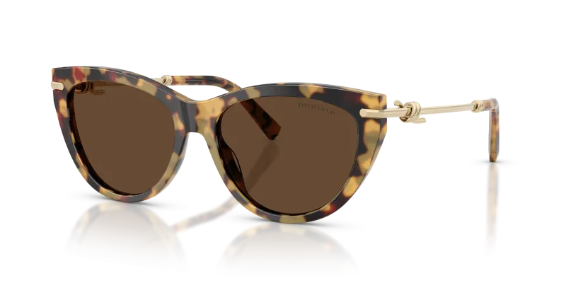 แว่นกันแดด Tiffany & Co TF4253F-80643G Blonde Havana Light Brown Tiffany & Co TF4253F 80643G แว่นกันแดดทรงตาแมวลายฮาวานาบลอนด์ สำหรับผู้หญิง