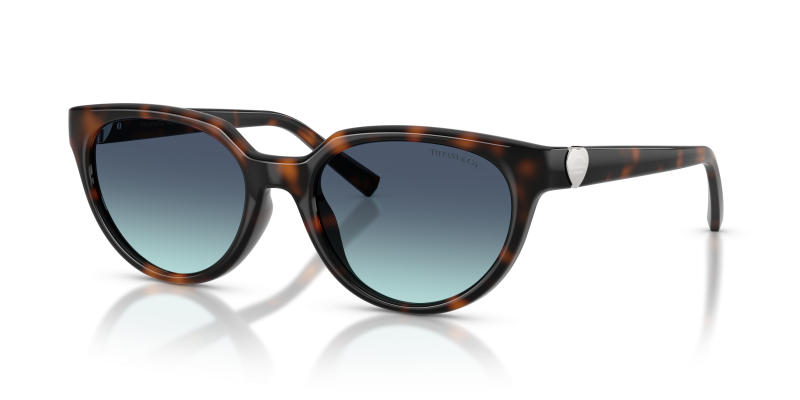 แว่นกันแดด Tiffany & Co TF4256D-80159S Havana Azure Gradient Blue Tiffany & Co TF4256D 80159S แว่นกันแดดทรงตาแมวลายฮาวานา สำหรับผู้หญิง