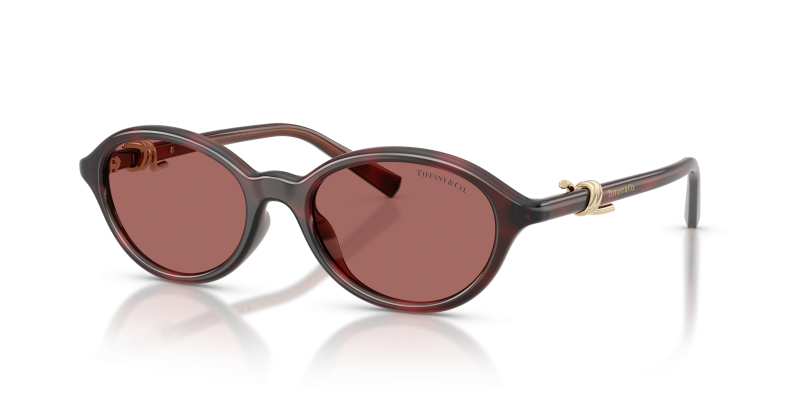 แว่นกันแดด Tiffany & Co TF4266U-847269 มุมเฉียง สี Ruby Havana สำหรับผู้หญิง