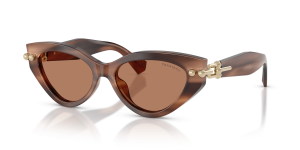 แว่นกันแดด Tiffany & Co TF4268U-847573 มุมเฉียง สีแถบน้ำตาล สำหรับผู้หญิง