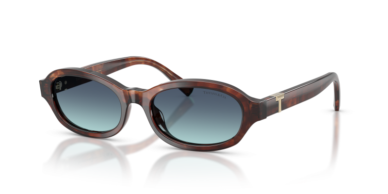แว่นกันแดด Tiffany & Co TF4270U-84219S มุมเฉียง สีฮาวานาน้ำตาลด่าง สำหรับผู้หญิง