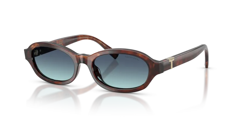แว่นกันแดด Tiffany & Co TF4270U-84219S มุมเฉียง สีฮาวานาน้ำตาลด่าง สำหรับผู้หญิง