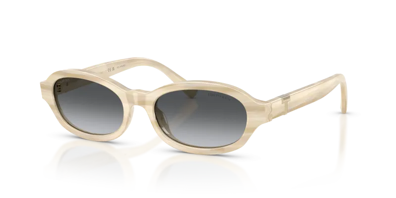 แว่นกันแดด Tiffany & Co TF4270U-8431T3 Striped Ivory Gradient Grey Polarized แว่นกันแดด Tiffany & Co TF4270U-8431T3 มุมเฉียง สีงาช้างแถบ สำหรับผู้หญิง