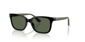 Vogue VJ2027 W44/71 แว่นกันแดดเด็กทรงสี่เหลี่ยมผืนผ้าสีดำขาเขียวทหาร เลนส์เขียวเข้ม สำหรับเด็กชาย