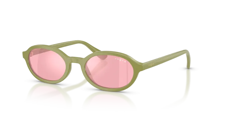 แว่นกันแดด Vogue VJ2036-3322E4 Full Olive Green Pink Mirror Lilac แว่นกันแดด Vogue VJ2036-3322E4 มุมเฉียง สีเขียวมะกอกเต็มกรอบ สำหรับเด็กทุกเพศ