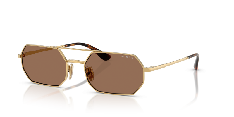 แว่นกันแดด Vogue VO4329S 280/73 Gold Dark Brown Vogue VO4329S 280/73 แว่นกันแดดทอง สำหรับผู้หญิง