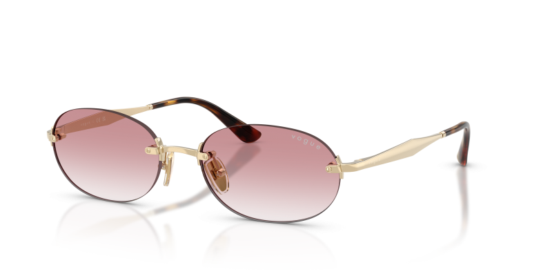 แว่นกันแดด Vogue VO4342S-848/3B Pale Gold Clear Gradient Pink Vogue VO4342S-848/3B แว่นกันแดดกรอบโลหะสีทองอ่อนไม่มีขอบ เลนส์ไล่ระดับสีชมพู สำหรับผู้หญิง