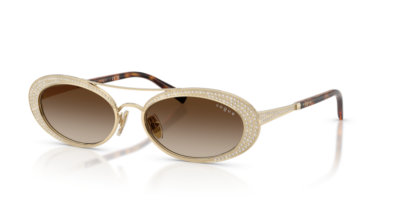 Vogue VO4348SB 848/13 แว่นกันแดดสีทองอ่อน ประดับคริสตัล ผู้หญิง