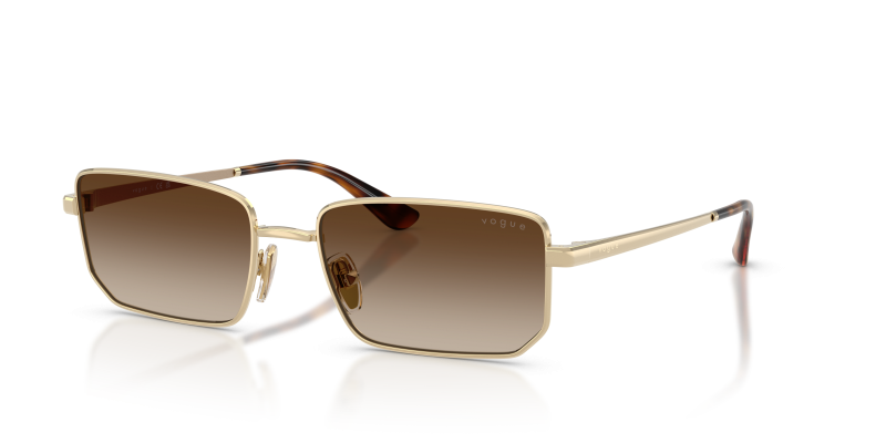 แว่นกันแดด Vogue VO4352S 848/13 Pale Gold Brown Gradient Vogue VO4352S 848/13 แว่นกันแดดทรงเรขาคณิตสีทองอ่อน สำหรับผู้หญิง