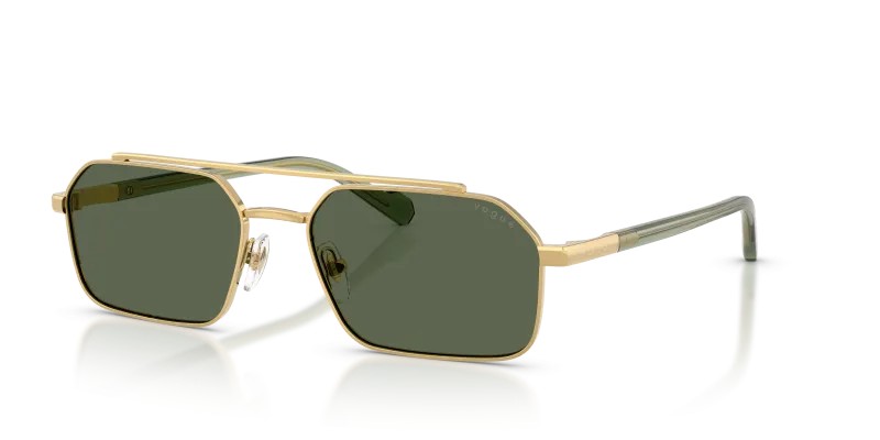 แว่นกันแดด Vogue VO4356S 280/71 Gold Dark Green Vogue VO4356S 280/71 แว่นกันแดดสีทอง ผู้ชาย