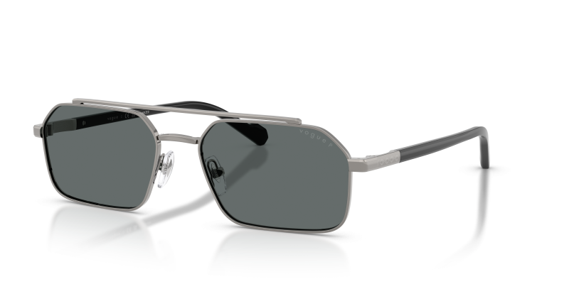 แว่นกันแดด Vogue VO4356S-518781 Brushed Gunmetal Dark Grey Polarized Vogue VO4356S 518781 แว่นกันแดดสีกันเมทัลขัดสี ผู้ชาย