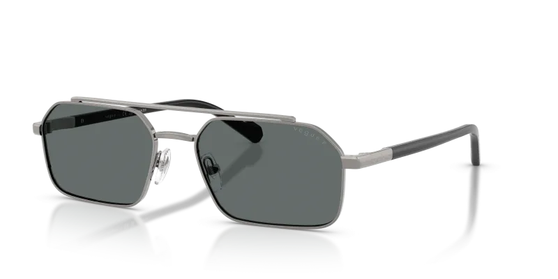 แว่นกันแดด Vogue VO4356S-518781 Brushed Gunmetal Dark Grey Polarized Vogue VO4356S 518781 แว่นกันแดดสีกันเมทัลขัดสี ผู้ชาย