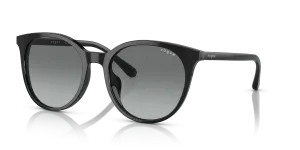 Vogue VO5468SD W44/11 แว่นกันแดดสีดำไล่เกรเดียนต์เทา ทรงกลม สำหรับผู้หญิง