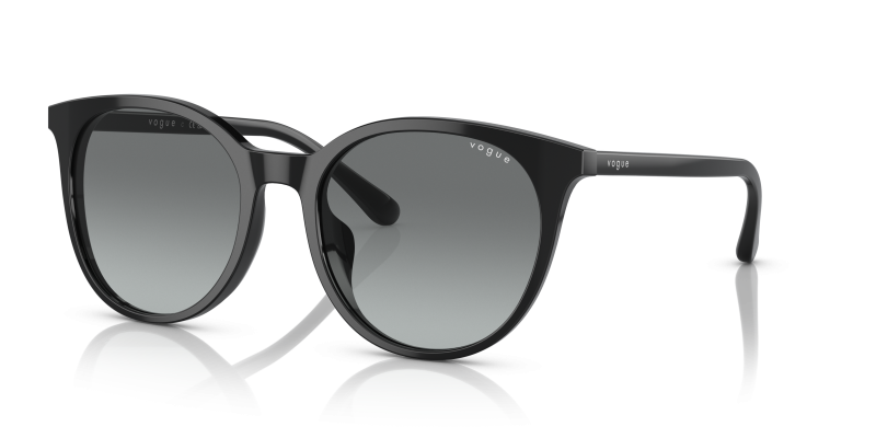 Vogue VO5468SD W44/11 แว่นกันแดดสีดำไล่เกรเดียนต์เทา ทรงกลม สำหรับผู้หญิง