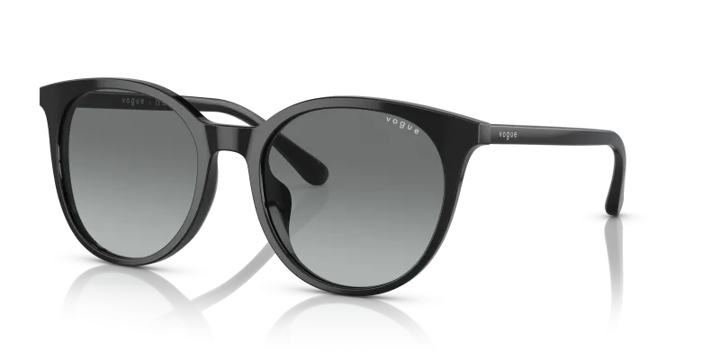แว่นกันแดด Vogue VO5468SD W44/11 Black Grey Gradient Vogue VO5468SD W44/11 แว่นกันแดดสีดำไล่เกรเดียนต์เทา ทรงกลม สำหรับผู้หญิง