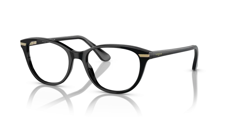 กรอบแว่นสายตา Vogue VO5497I-W44 Black Vogue VO5497I W44 แว่นสายตาทรงวงรีสีดำ สำหรับผู้หญิง