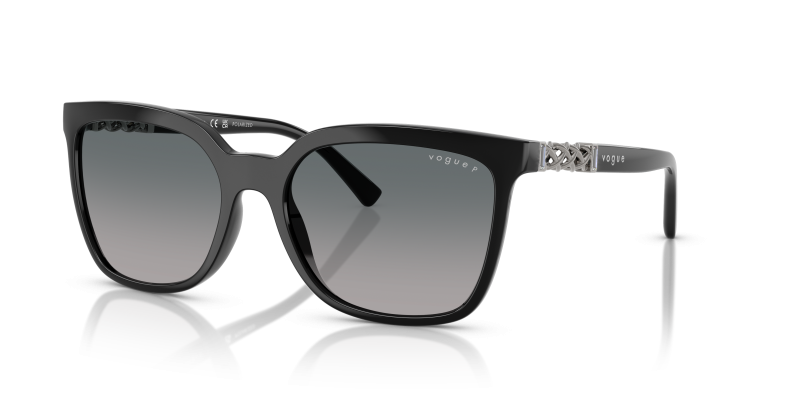 แว่นกันแดด Vogue VO5633SB W44/8S Black Grey Gradient Blue Polarized Vogue VO5633SB W44/8S แว่นกันแดดดำ เลนส์โพลาไรซ์ไล่ระดับเทาฟ้า สำหรับผู้หญิง