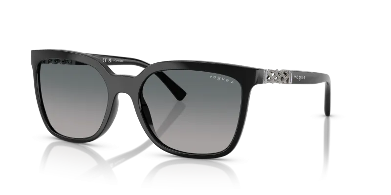 แว่นกันแดด Vogue VO5633SB W44/8S Black Grey Gradient Blue Polarized Vogue VO5633SB W44/8S แว่นกันแดดดำ เลนส์โพลาไรซ์ไล่ระดับเทาฟ้า สำหรับผู้หญิง