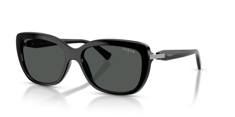 Vogue VO5678SB W44/87 แว่นกันแดดทรงผีเสื้อประดับสตราสเลนส์เทาเข้ม สำหรับผู้หญิง