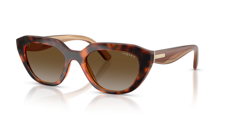 แว่นกันแดด Vogue VO5711S-W656T5 Dark Havana Gradient Brown Polarized Vogue VO5711S-W656T5 แว่นกันแดดโพลาไรซ์สีฮาวานาเข้ม สำหรับผู้หญิง