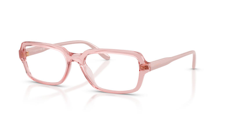กรอบแว่นสายตา Vogue VO5724U-2748 Transparent Pink แว่นสายตา Vogue VO5724U-2748 มุมเฉียง สีชมพูโปร่งใส สำหรับผู้หญิง