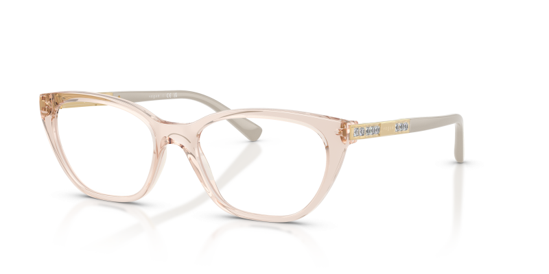 กรอบแว่นสายตา Vogue VO5742B-2990 Transparent Caramel แว่นสายตา Vogue VO5742B-2990 มุมเฉียง สีคาราเมลโปร่งใส สำหรับผู้หญิง