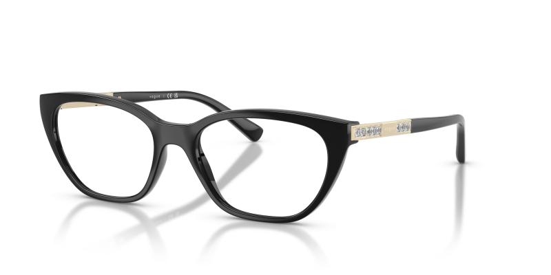 กรอบแว่นสายตา Vogue VO5742B-W44 Black แว่นสายตา Vogue VO5742B-W44 มุมเฉียง สีดำ สำหรับผู้หญิง