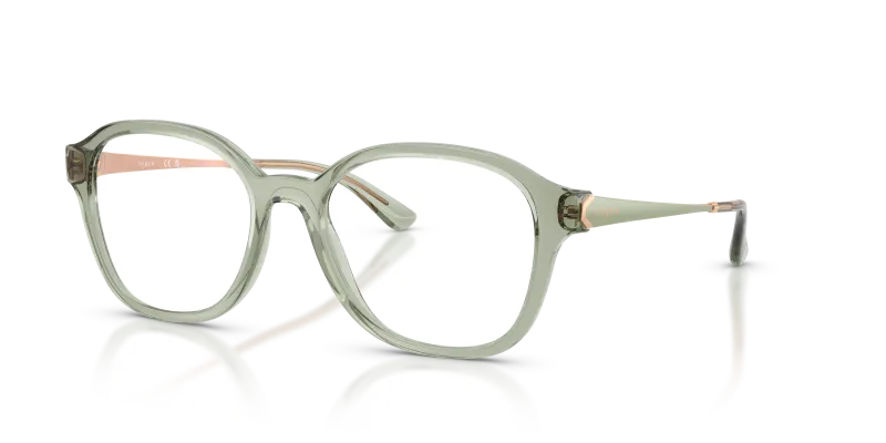 กรอบแว่นสายตา Vogue VO5743-3022 Transparent Green แว่นสายตา Vogue VO5743-3022 มุมเฉียง สีเขียวโปร่งใส สำหรับผู้หญิง