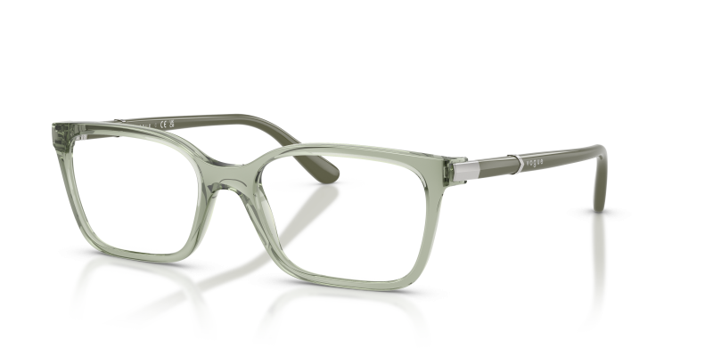 กรอบแว่นสายตา Vogue VO5745-3022 Transparent Green แว่นสายตา Vogue VO5745-3022 มุมเฉียง สีเขียวโปร่งใส สำหรับผู้หญิง