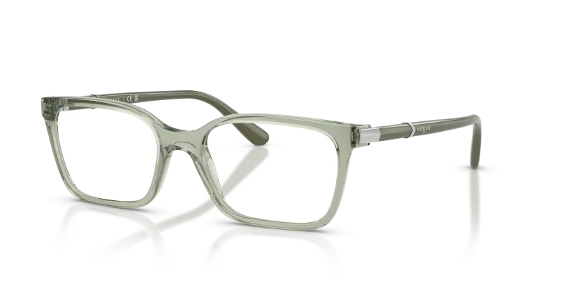 กรอบแว่นสายตา Vogue VO5745-3022 Transparent Green แว่นสายตา Vogue VO5745-3022 มุมเฉียง สีเขียวโปร่งใส สำหรับผู้หญิง