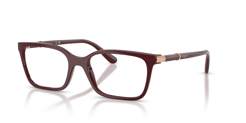กรอบแว่นสายตา Vogue VO5745-3331 Full Bordeaux แว่นสายตา Vogue VO5745-3331 มุมเฉียง สีบอร์กโดซ์เต็มรูปแบบ สำหรับผู้หญิง