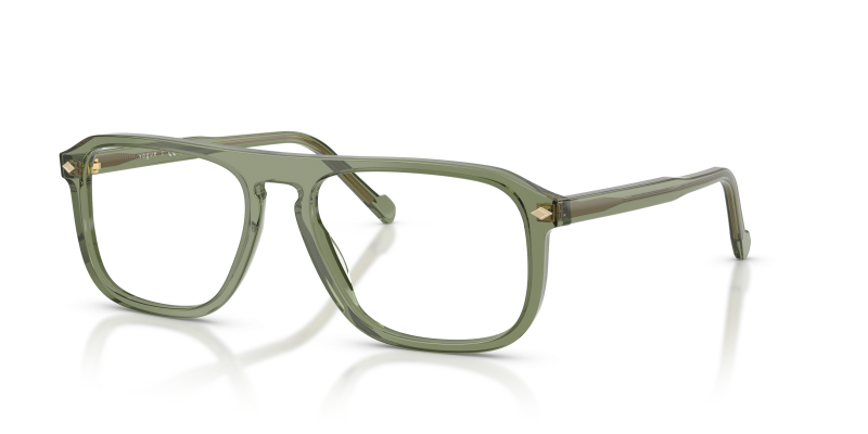 กรอบแว่นสายตา Vogue VO5753-2821 Transparent Green แว่นสายตา Vogue VO5753-2821 มุมเฉียง สีเขียวโปร่งใส สำหรับผู้ชาย