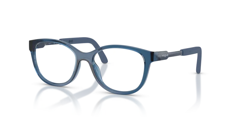 แว่นสายตา Vogue VY2049-3085 มุมเฉียง สีฟ้าอ่อนโปร่งใส สำหรับเด็กผู้หญิง