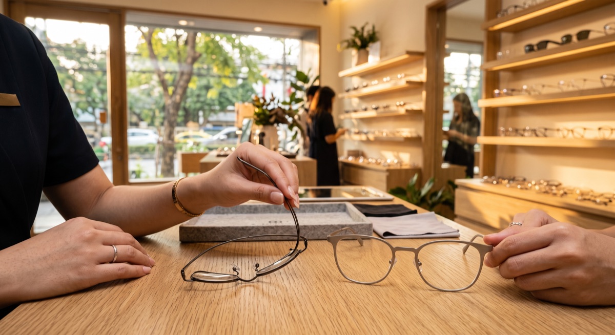 กรอบแว่น Memory Metal ต่างจาก Titanium ยังไง eyeglasses featured