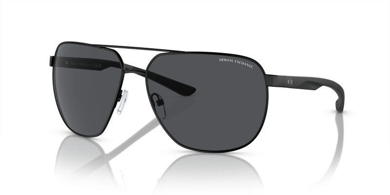 แว่นกันแดด Armani Exchange AX2047S-600087 Matte Black Dark Grey แว่นกันแดด Armani Exchange AX2047S-600087 มุมเฉียง สีดำด้าน สำหรับผู้ชาย