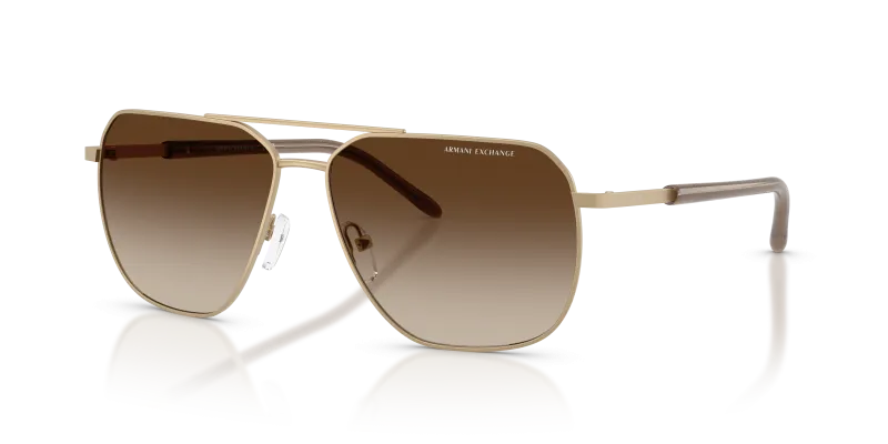 แว่นกันแดด Armani Exchange AX2057S-612113 Matte Pale Gold Brown Gradient แว่นกันแดด Armani Exchange AX2057S-612113 มุมเฉียง สี Matte Pale Gold สำหรับผู้ชาย