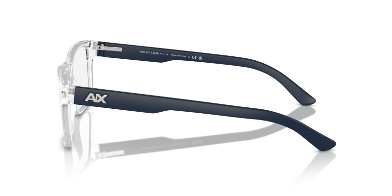 แว่นสายตา Armani Exchange AX3016-8033 มุมข้าง ขาแว่นสีน้ำเงินด้าน