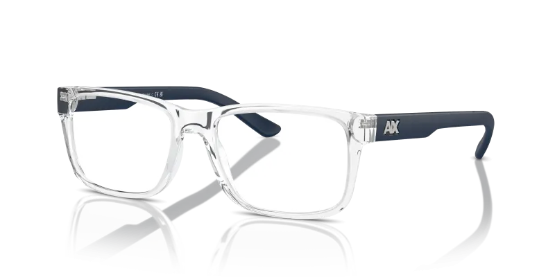 แว่นสายตา Armani Exchange AX3016-8033 มุมเฉียง สีใสประกาย สำหรับผู้ชาย