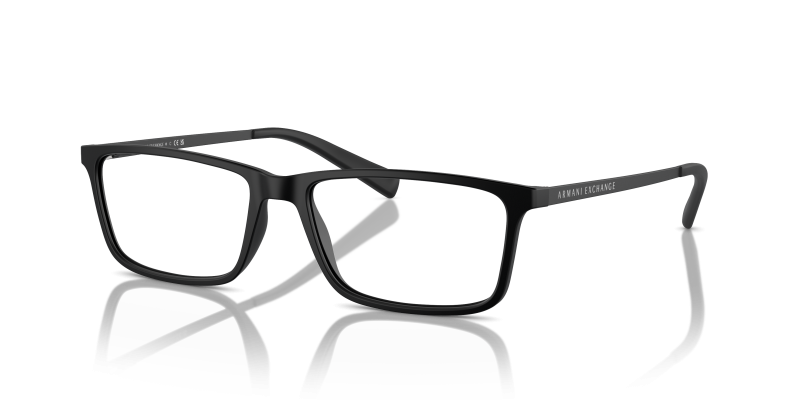 กรอบแว่นสายตา Armani Exchange AX3027-8078 Matte Black แว่นสายตา Armani Exchange AX3027-8078 มุมเฉียง สีดำด้าน สำหรับผู้ชาย
